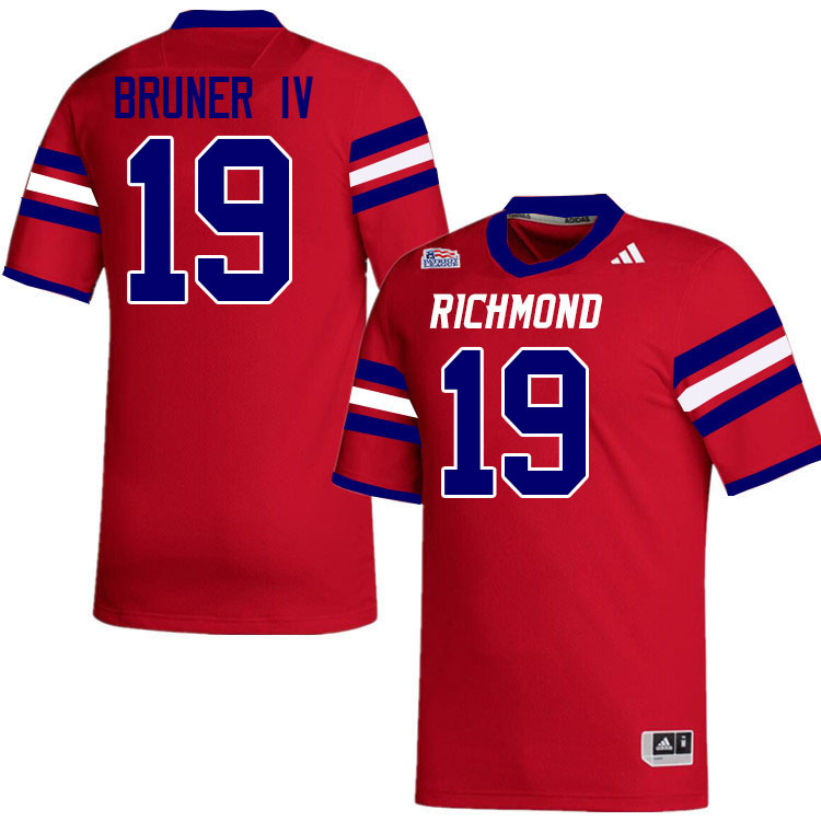 Richmond Spiders #19 Lee Bruner IV College Football Jerseys,Uniforms-Red